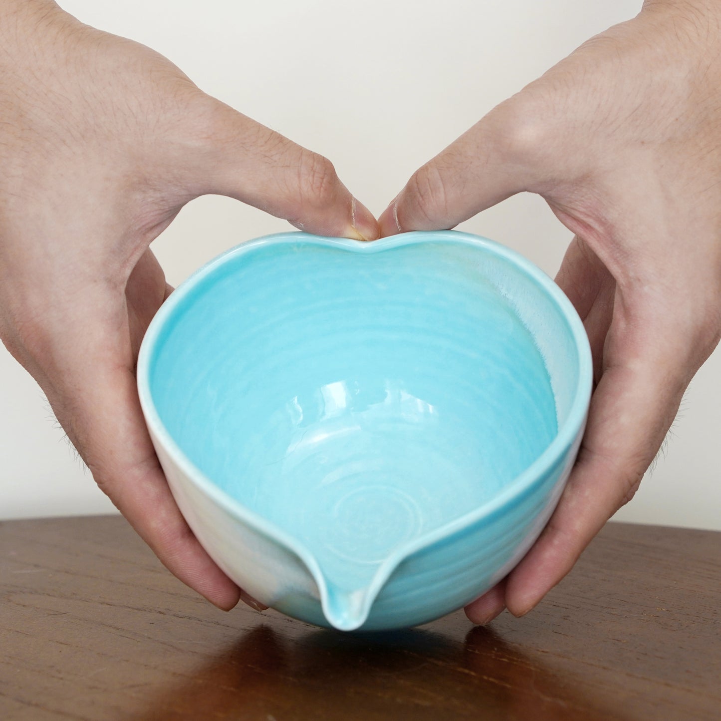 Blue heart shaped Matcha bowl Set