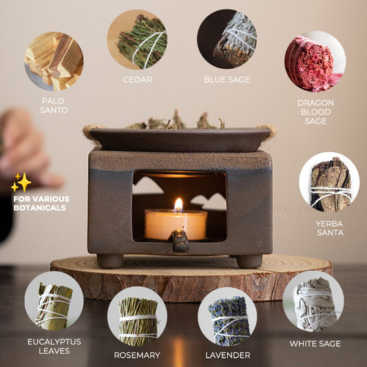 Wax melt Warmer: Black Green Aromatherapy Oil Diffuser gift set, Wax melt Burner