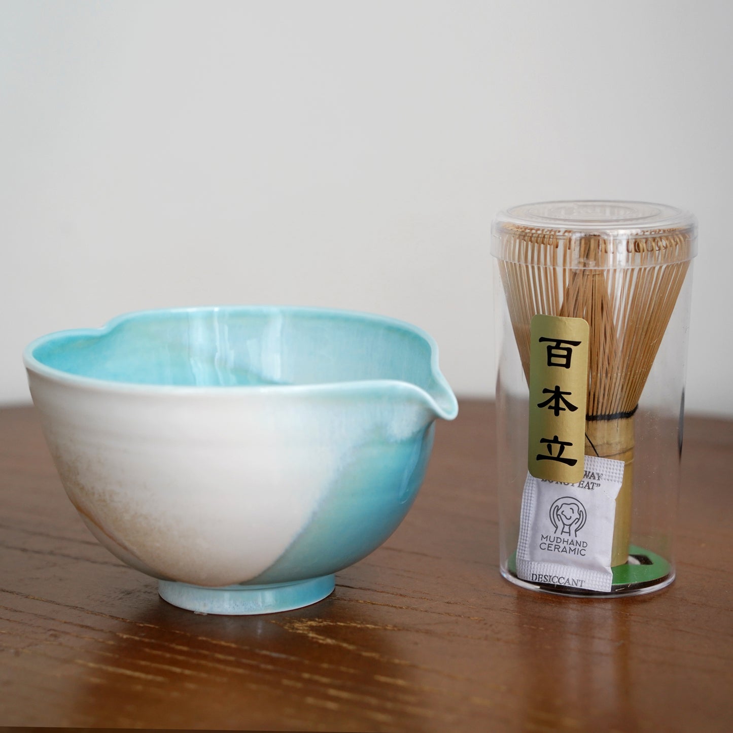 Blue heart shaped Matcha bowl Set