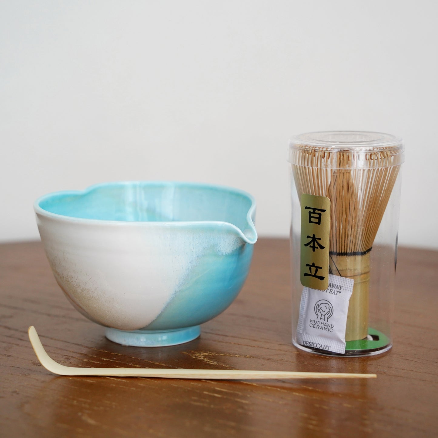 Blue heart shaped Matcha bowl Set