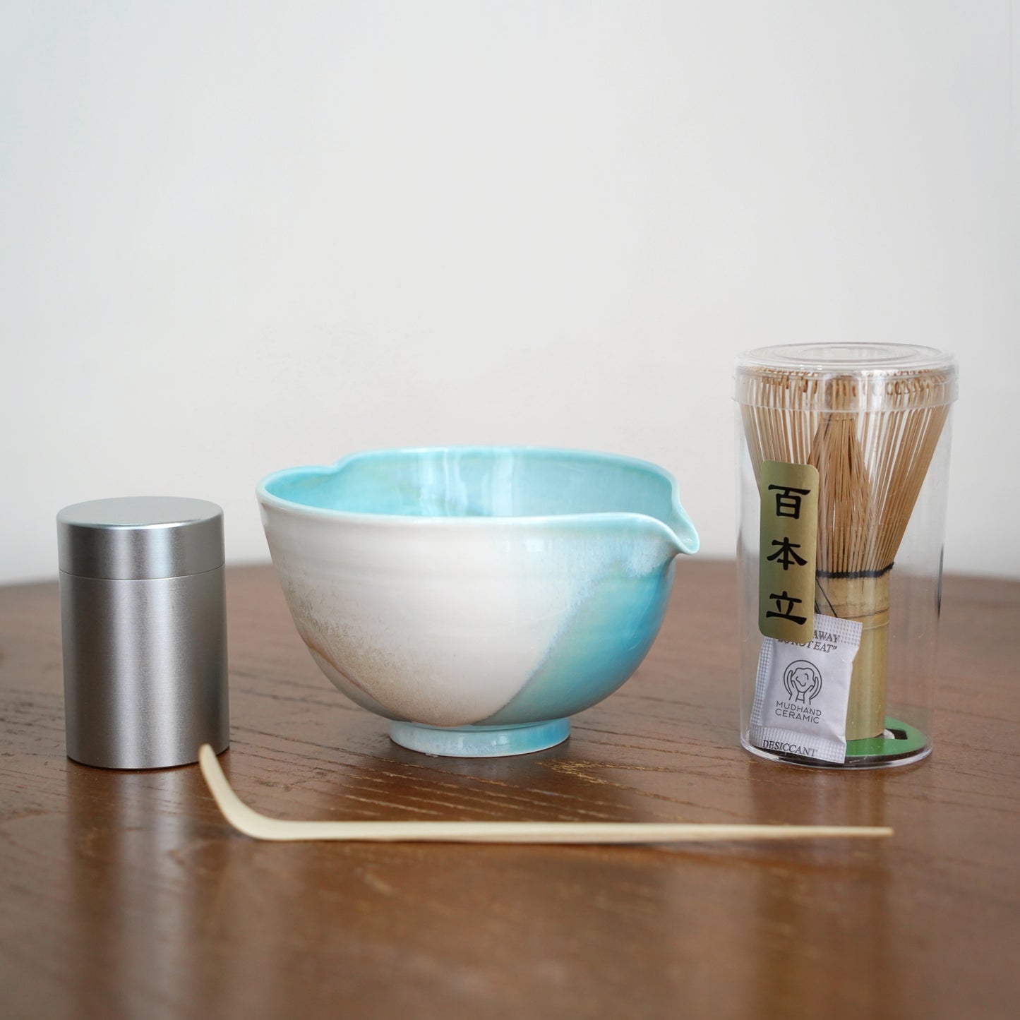 Blue heart shaped Matcha bowl Set