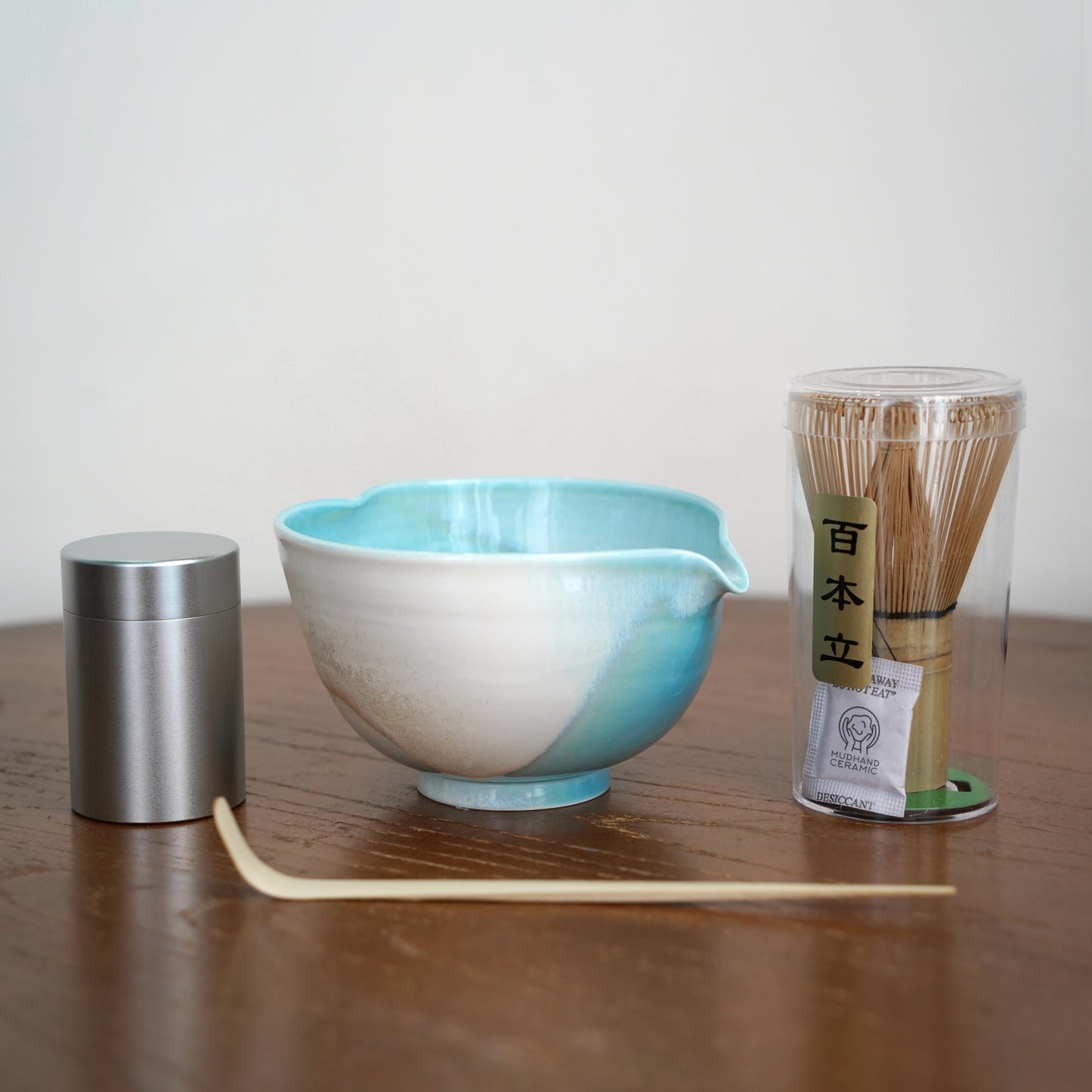 Blue heart shaped Matcha bowl Set