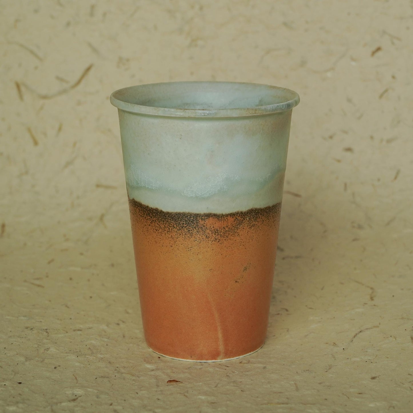 Ceramic Cup,Yellow White tea coffee mug, crackware and stoneware kiln texture, unique glaze,handmade pottery,porcelain,Travel Tumbler gift