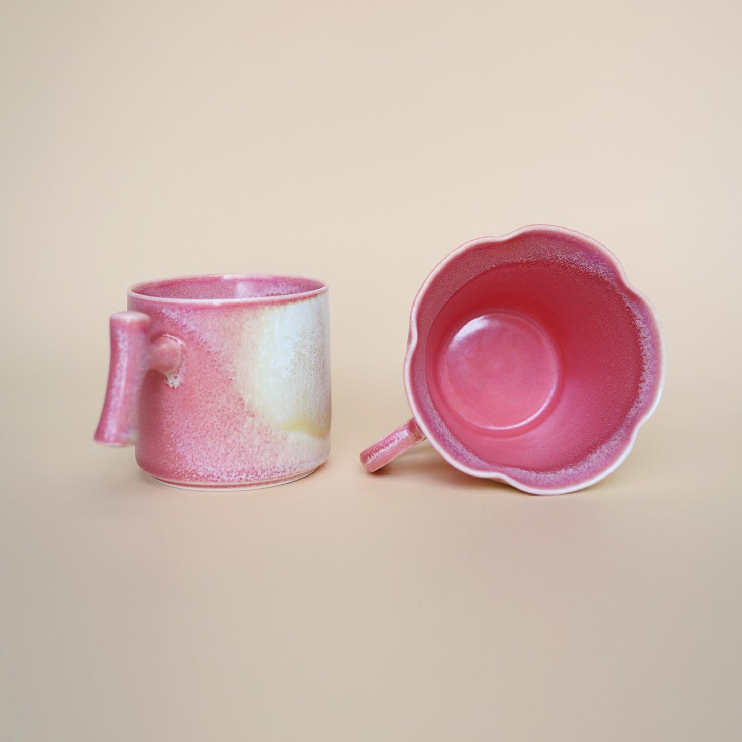 coffee Mug with handle, mini ceramic mug,set of 2 mug , Unique Coffee Mugs for expresso shot,hot tea mug set,red floral mug, cappuccino cup