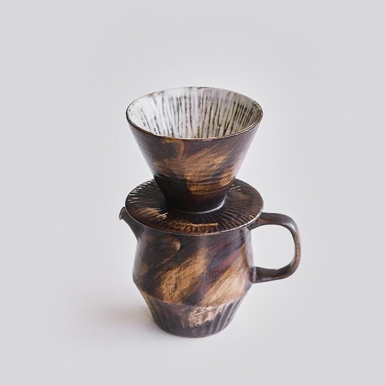 Ceramic Coffee dripper set, Modern Rustic Stoneware,Ceramic Pour Over, Coffee Server set,Pour Over Set,Coffee Gift Set,artwork gift for her