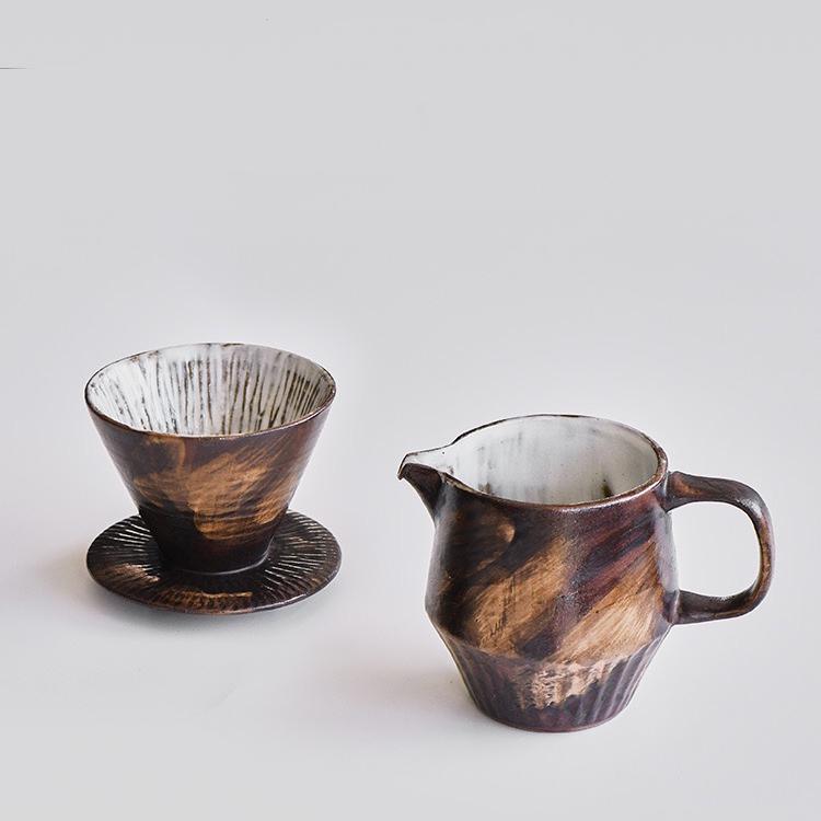 Ceramic Coffee dripper set, Modern Rustic Stoneware,Ceramic Pour Over, Coffee Server set,Pour Over Set,Coffee Gift Set,artwork gift for her