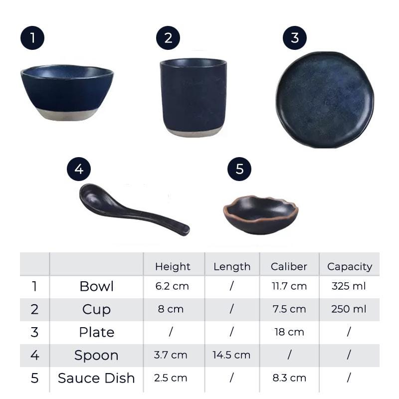 Handmade dinnerware, Organic Dinner tableware, Set of 5 Ceramic dish,Japanese Dinner set, Ceramic plate set, Set of plates,bowls,mugs,spoons