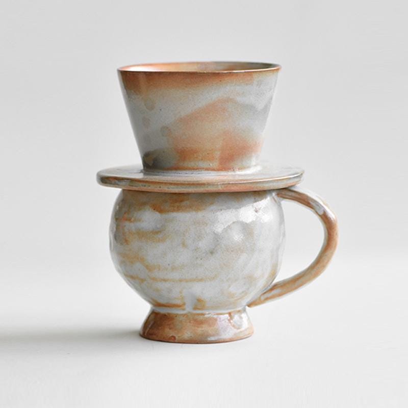 Ceramic Coffee Pour Over Set,V60 Pour Over,Porcelain Coffee Maker,Shino-yaki Coffee Server set,coffee Dripper,dripper set,Coffee Gift Set