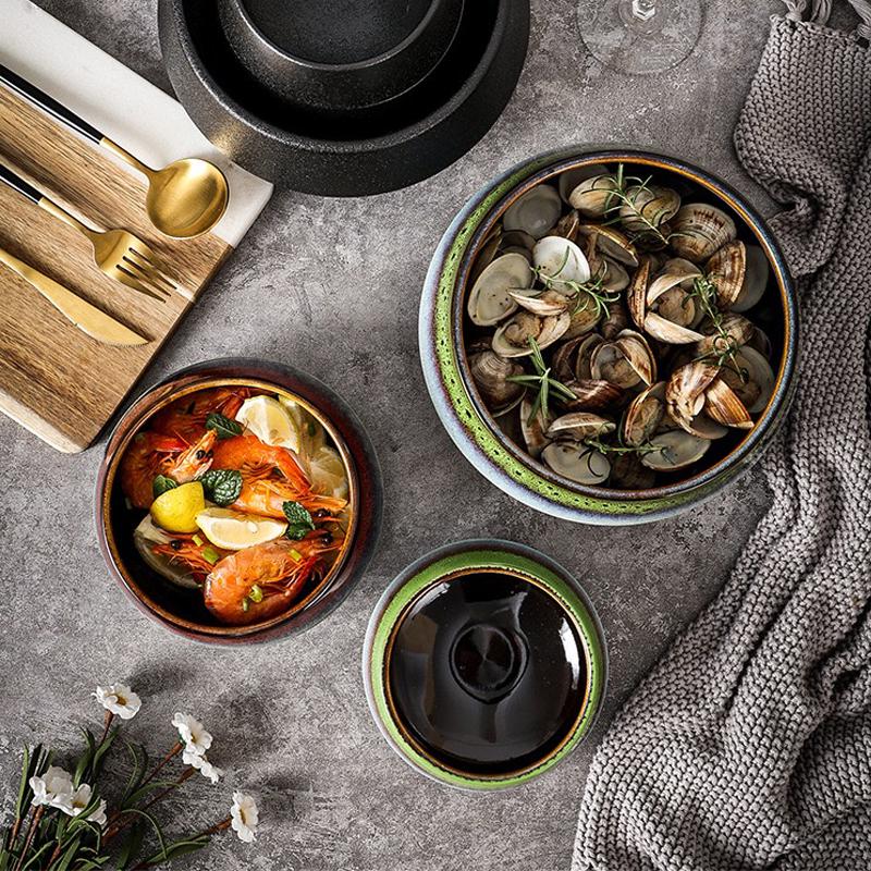 Ceramic bowl,dish set,Ramen pasta bowl set.Modern tableware,pottery dinnerware,dishware set,Ceramic serving plate,Housewarm Gifted