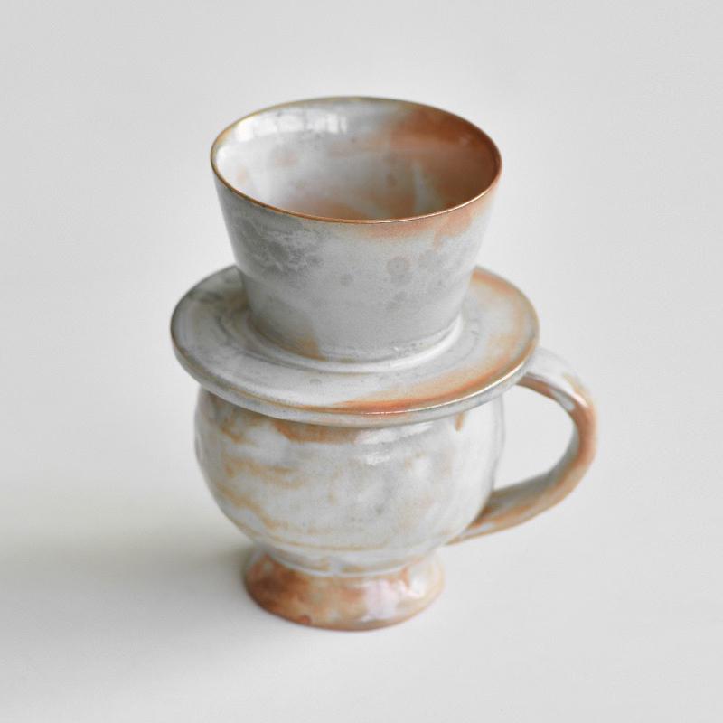 Ceramic Coffee Pour Over Set,V60 Pour Over,Porcelain Coffee Maker,Shino-yaki Coffee Server set,coffee Dripper,dripper set,Coffee Gift Set