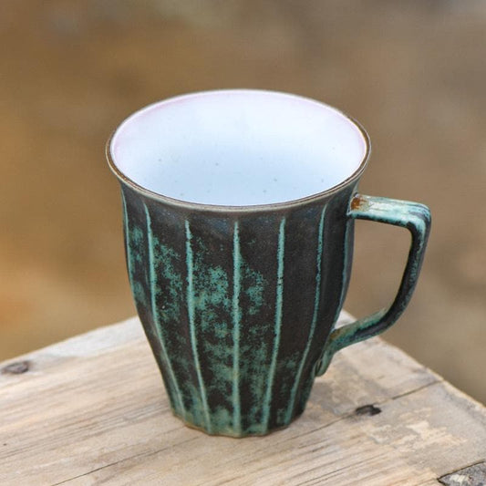 10oz Handmade pottery Mug with handle,Pottery Coffee Mug with Handle,black Stoneware Mug,ceramic rustic mug,couple mug set,Coffee Lover Gift