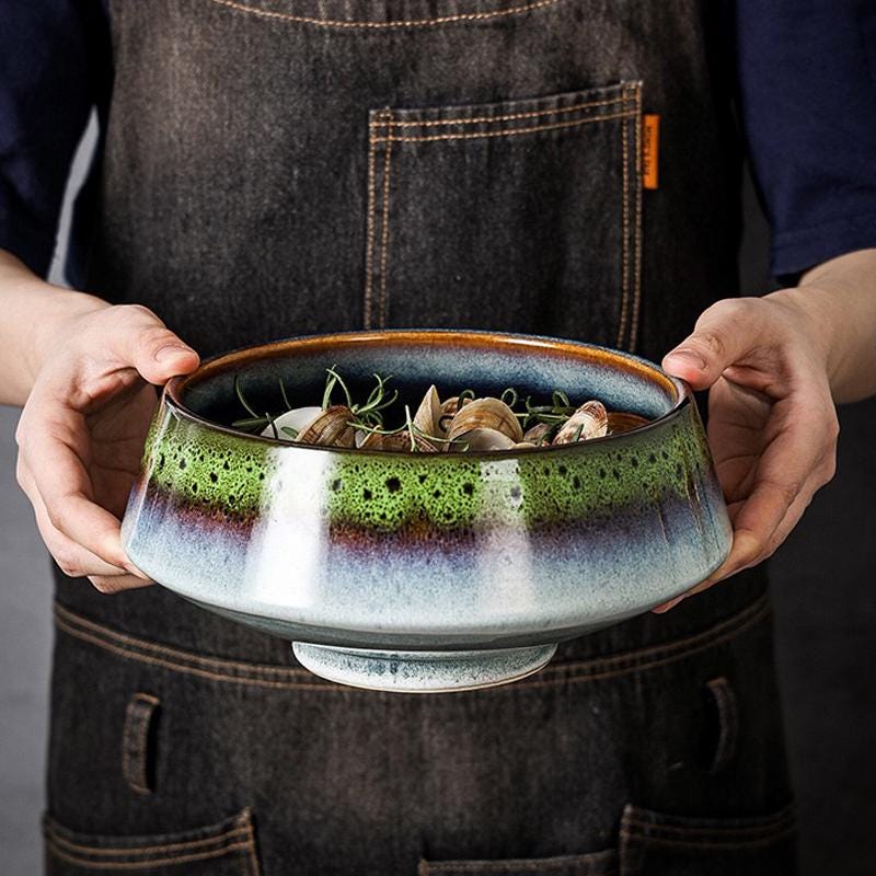 Ceramic bowl,dish set,Ramen pasta bowl set.Modern tableware,pottery dinnerware,dishware set,Ceramic serving plate,Housewarm Gifted