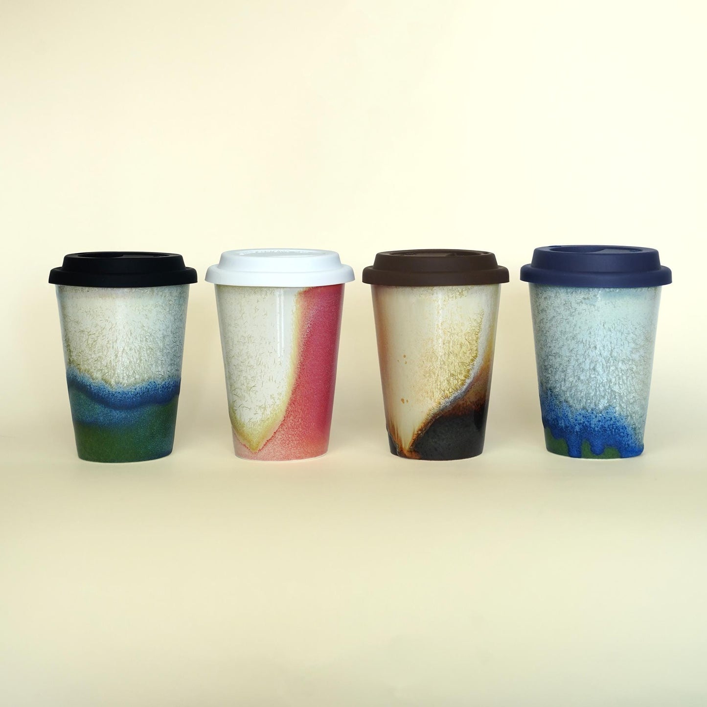 Ceramic Travel Mug with Lid,heat band,Blue Pottery Travel Cup,Pottery Travel Mug,Reusable Coffee Mug,To Go Mug,take away mug,artwork for her