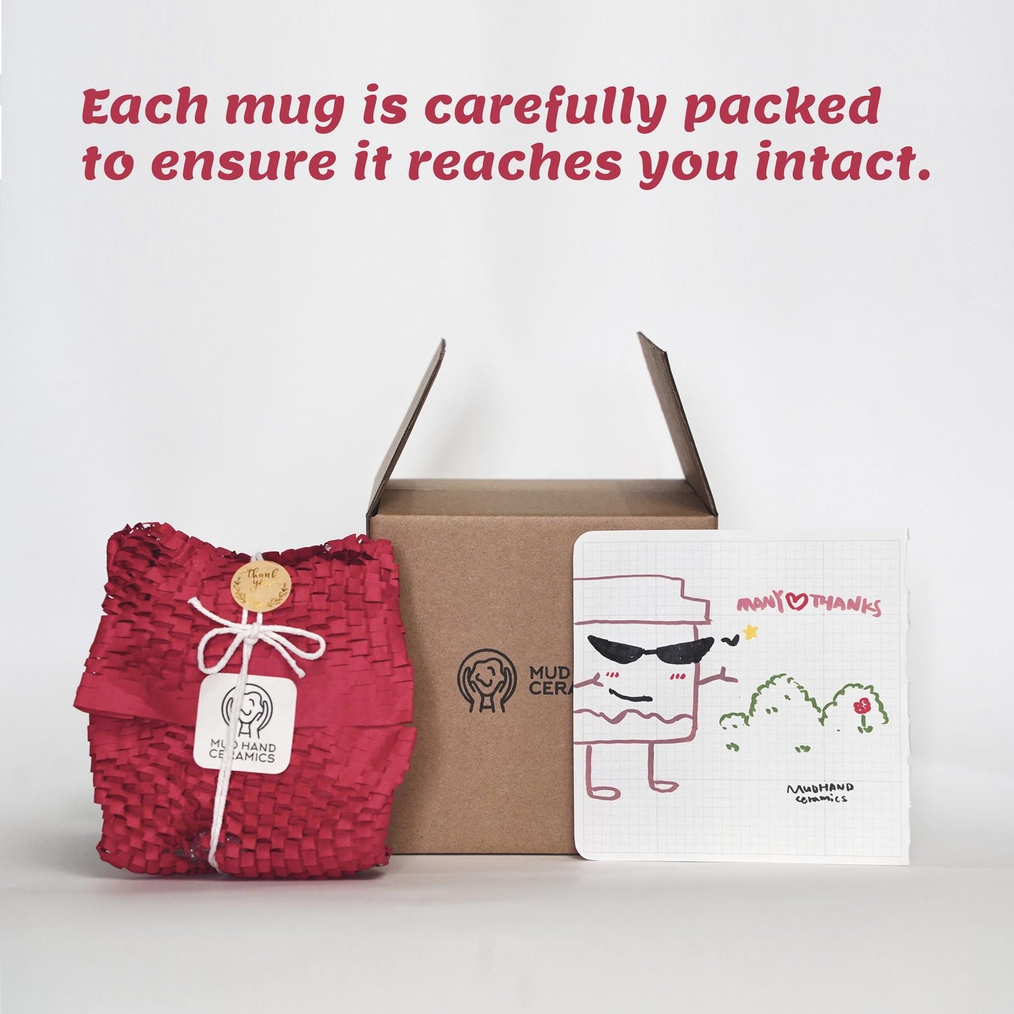 carefully package and gift message note