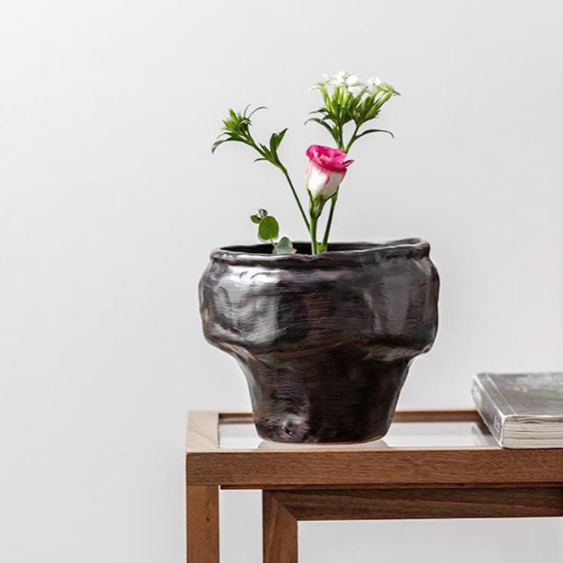 Retro Pottery vase, Miniature Pottery Vase for Mom,Dry flower vase,ceramic flower vase, Flower Pot,Decorative Vase,Minimalist White Vase