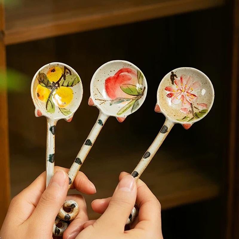 Cat Spoon, Handmade ceramic spoons ,Pottery Spoons, Personalized Gift For Cat Lovers/ Animal Lovers, ceramic Utensils, Kitchen Decor