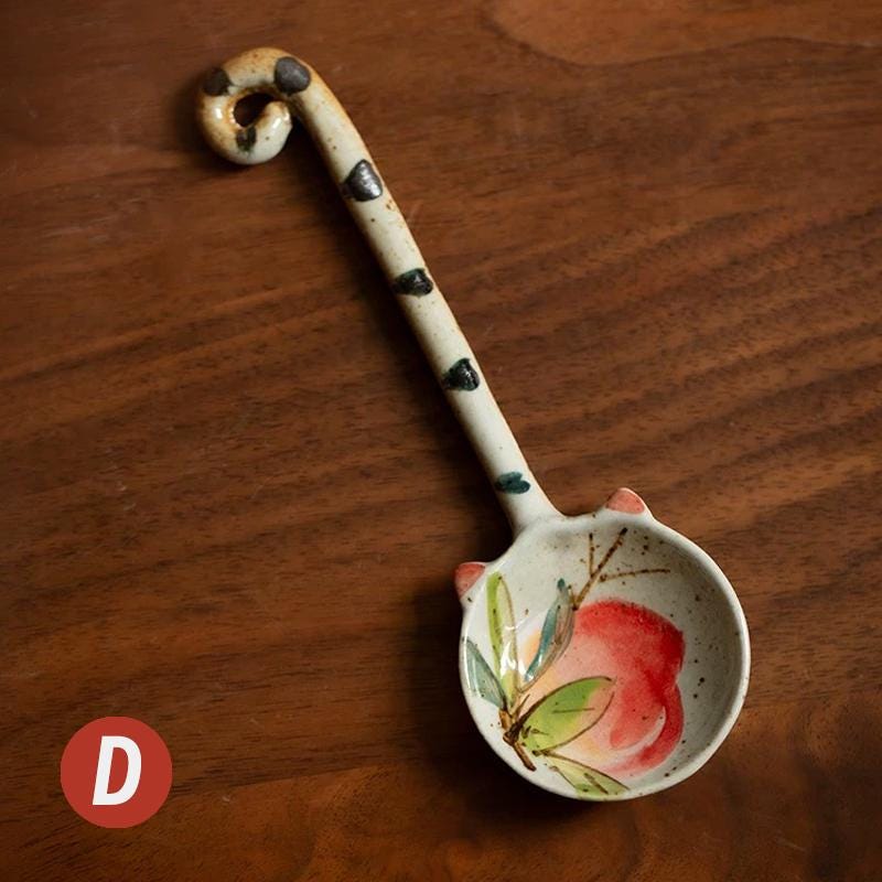 Cat Spoon, Handmade ceramic spoons ,Pottery Spoons, Personalized Gift For Cat Lovers/ Animal Lovers, ceramic Utensils, Kitchen Decor