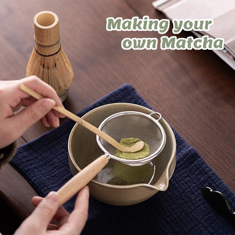 Green Ceramic Matcha Bowl Set with Spout,Bamboo Whisk and Chasen Holder,matcha tea kit,matcha set,mixing bowl,Green Matcha Whisk Set 400ml