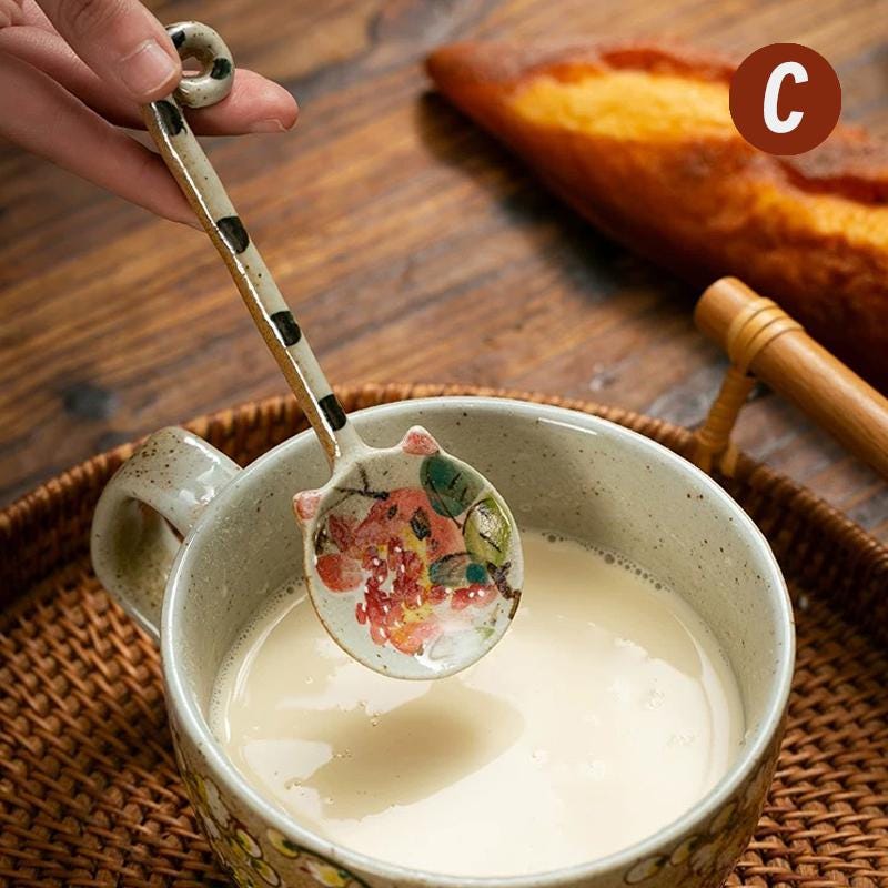 Cat Spoon, Handmade ceramic spoons ,Pottery Spoons, Personalized Gift For Cat Lovers/ Animal Lovers, ceramic Utensils, Kitchen Decor