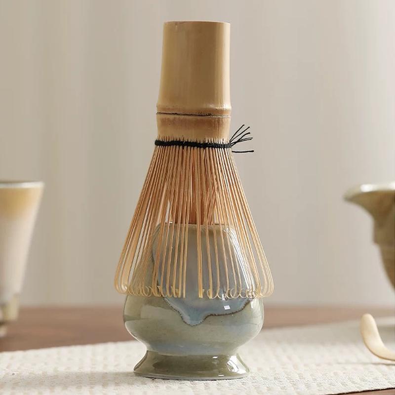 Green Ceramic Matcha Bowl Set with Spout,Bamboo Whisk and Chasen Holder,matcha tea kit,matcha set,mixing bowl,Green Matcha Whisk Set 400ml