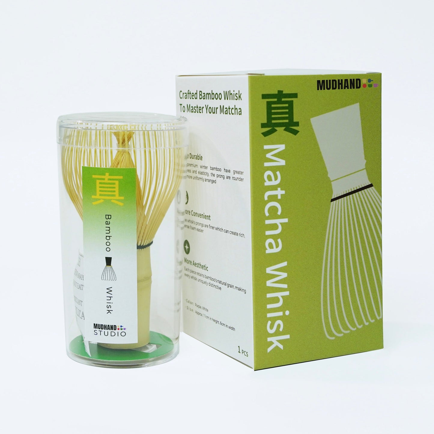 MUDXHAND Matcha Whisk, Handcrafted Bamboo Whisk for Master Tea Chasen MUDxHAND