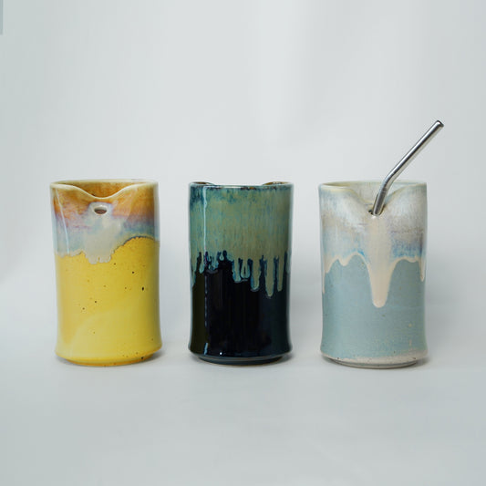 18oz Ceramic iced coffee Cup With Straw, iced Coffee Cocktail Cup