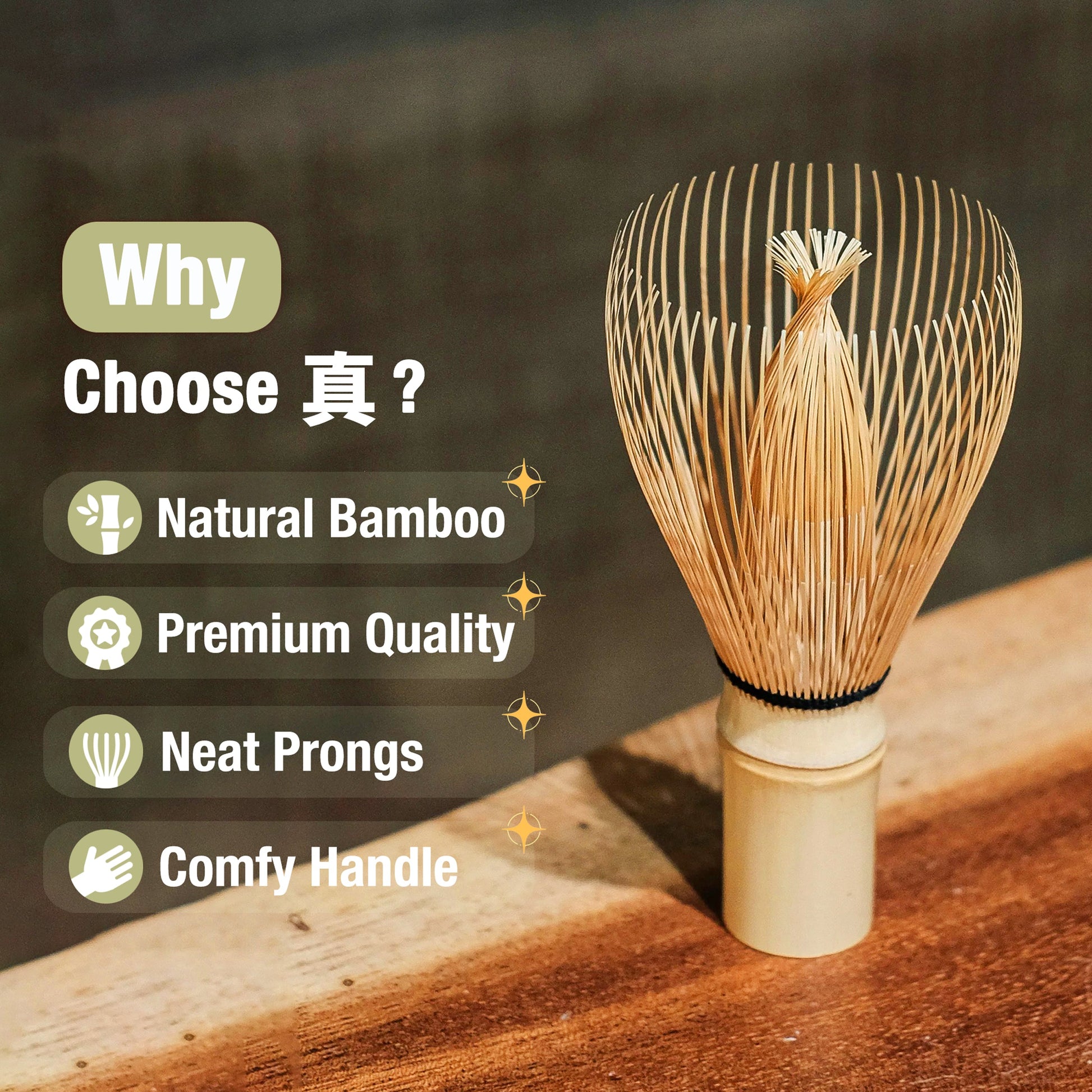 MUDXHAND Matcha Whisk, Handcrafted Bamboo Whisk for Master Tea Chasen MUDxHAND