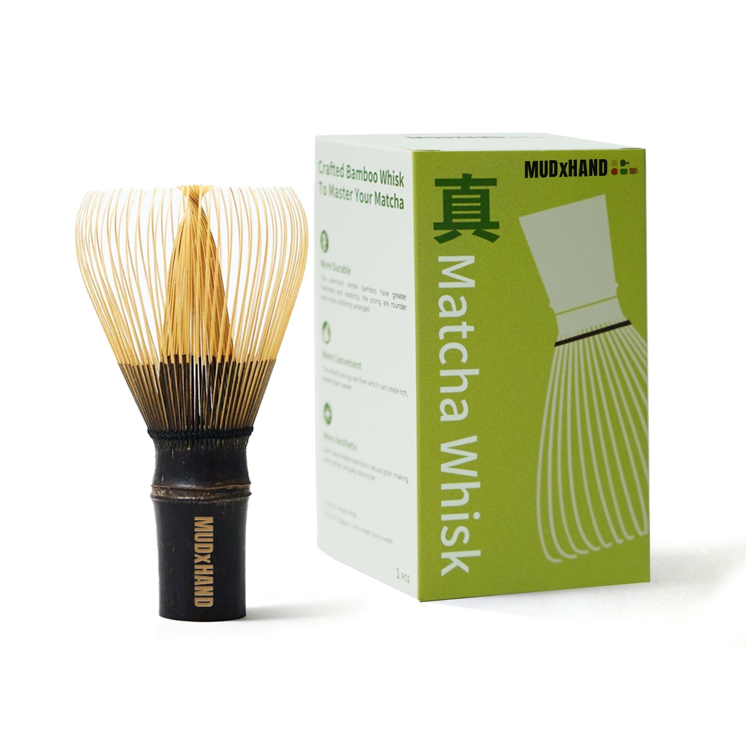 MUDXHAND Matcha Whisk, Handcrafted Bamboo Whisk for Master Tea Chasen MUDxHAND