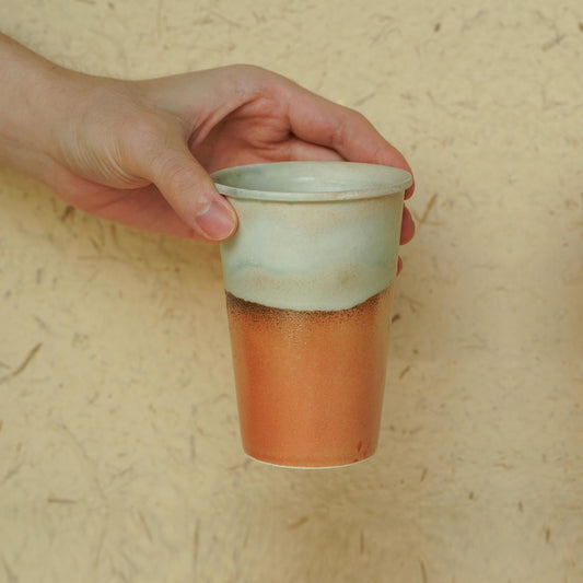 Ceramic Cup,Yellow White tea coffee mug, crackware and stoneware kiln texture, unique glaze,handmade pottery,porcelain,Travel Tumbler gift