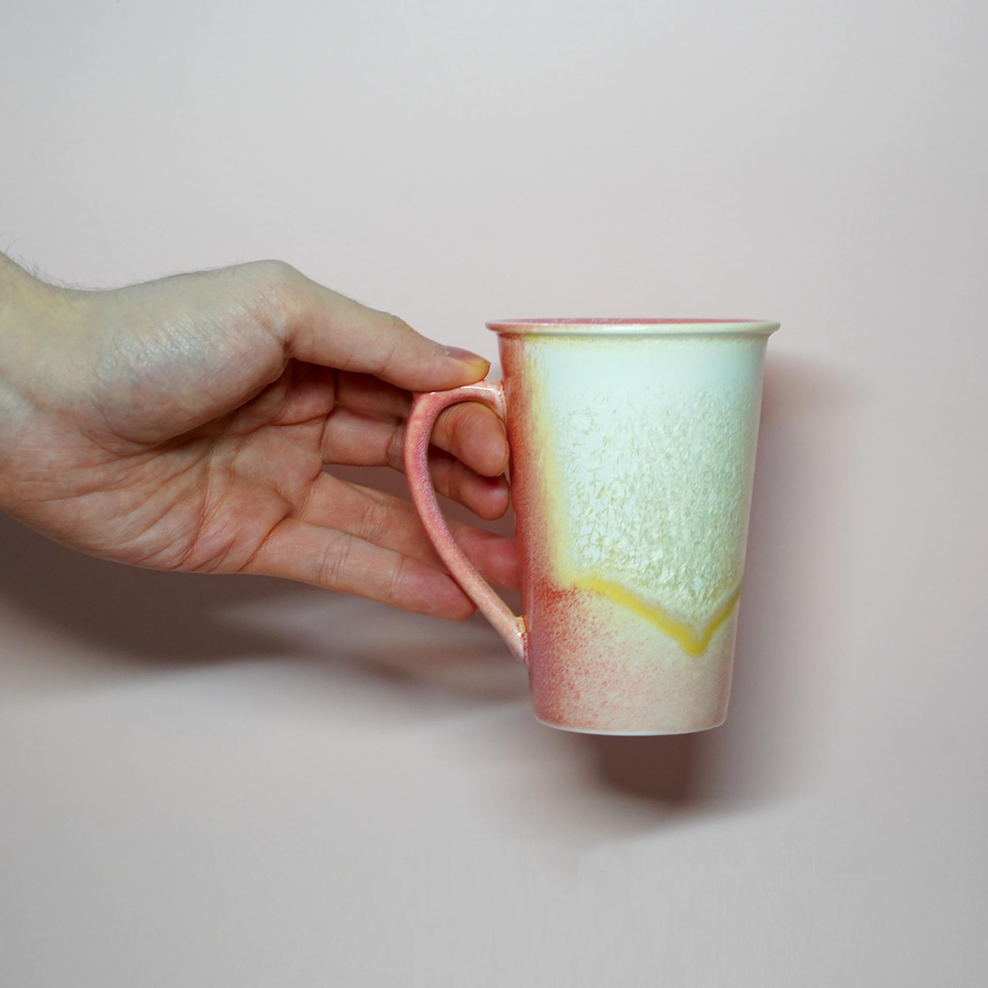 Handmade Red Ceramic Tall Mug, Ceramic Coffee mug with With lid and Spoon, clay coffee mug,pottery Coffee Mug ,tea mug,Red glaze pottery mug