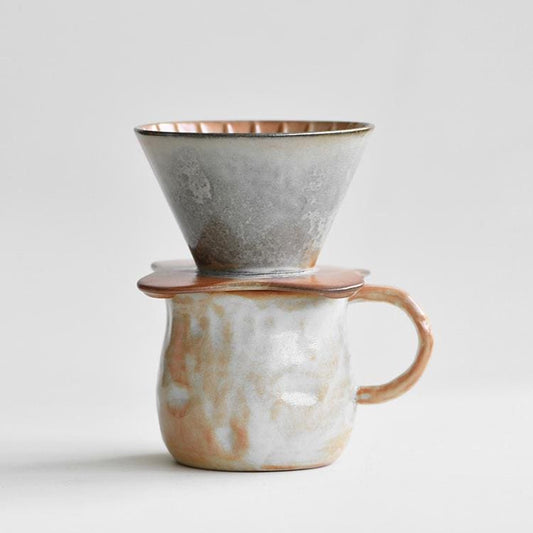 Ceramic Coffee dripper set,V60, Pour Over,Shino-yaki Mug,Coffee Server set,coffee Dripper,Pour Over Set,Coffee Gift Set,artwork gift for her