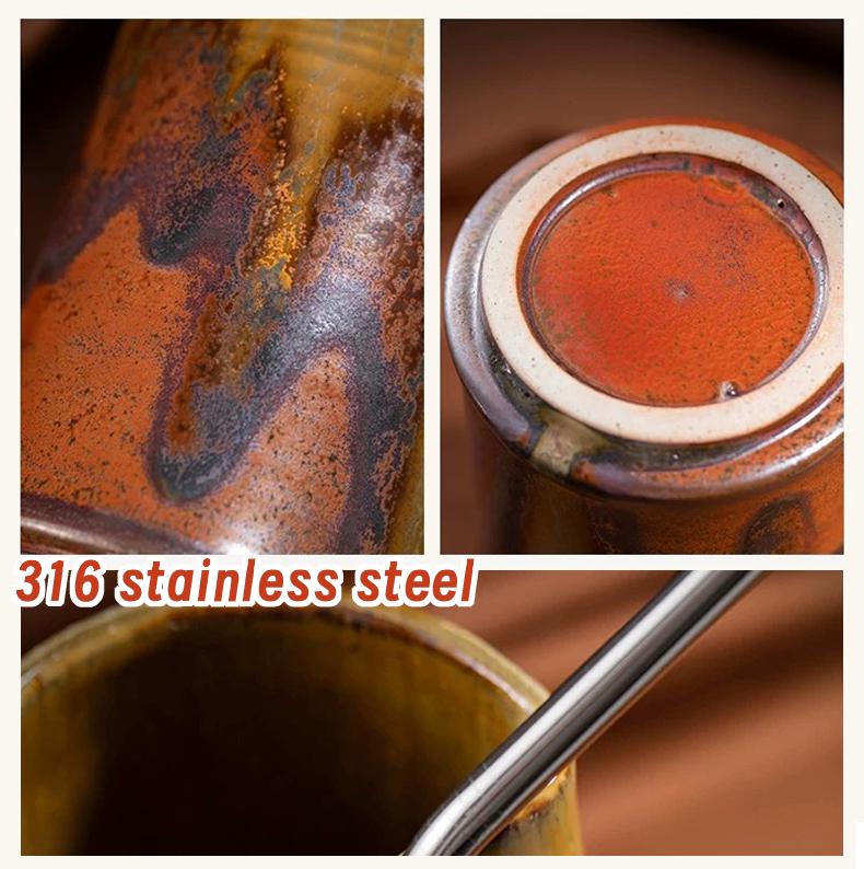 Pottery travel mug,To Go Cup,18oz Ceramic Cup With Straw,ceramic cup, iced Coffee Cocktail Cup,Large pottery Cup,Lidless Sippy travel Cup