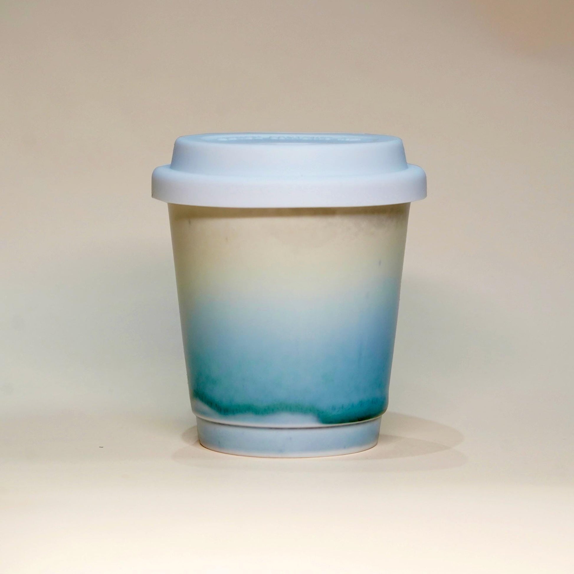 Ceramic Travel Mug with Lid,heat band,Sea Beach Pottery Travel mug,Reusable Pottery To Go Coffee Mug,eco travel Mug,take away mug,keep mug