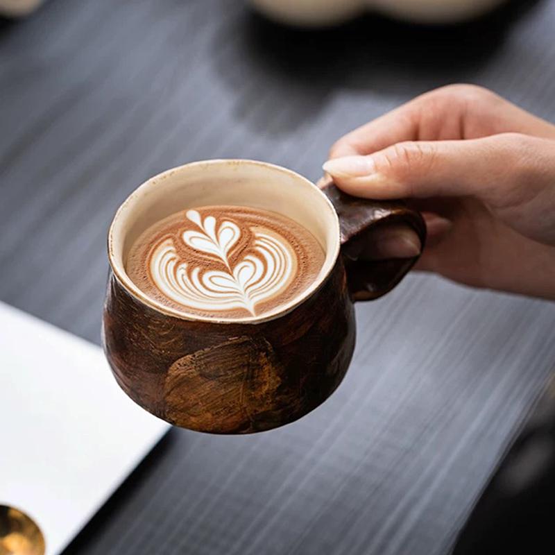 Ceramic Mug with Saucer,Make-up clay mug set,tea cup with saucer, expresso mug set ,5oz Latte Mug set,Mug with handle,Coffee Lover Gift