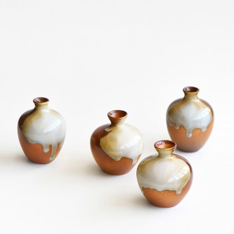 Small Pottery Vases,ceramic bud vase,clay flower vase,Dried flowers vase,Handmade Pot,Vintage Stoneware Jar,Minimalist jar Set,Wedding Decor