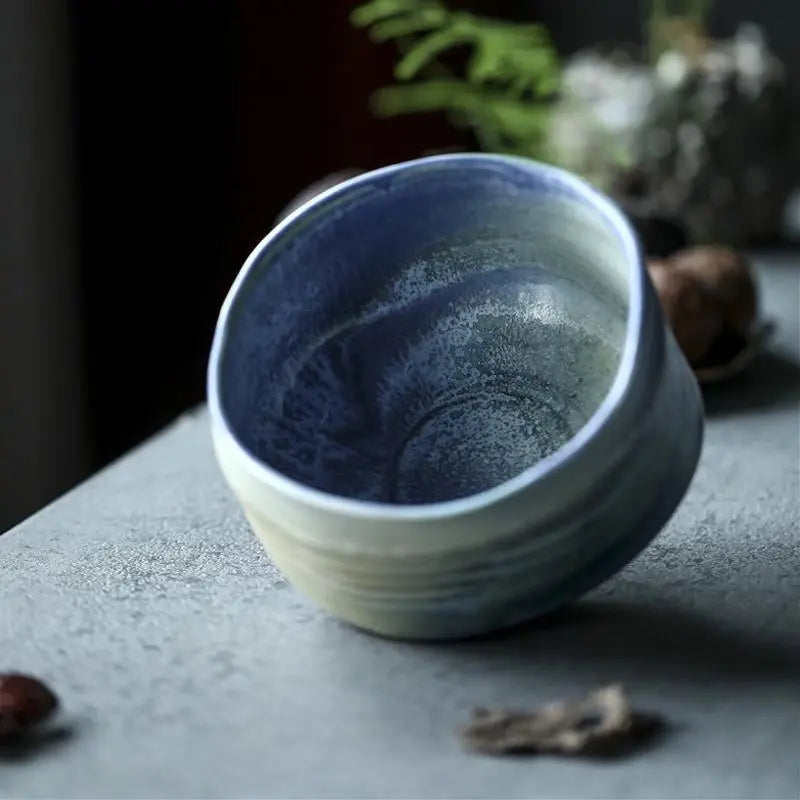 Blue Ceramic Matcha Bowl Set with Spout,Bamboo Whisk and Chasen Holder,matcha tea kit,matcha set,Organic mixing bowl ,400ml serving bowl