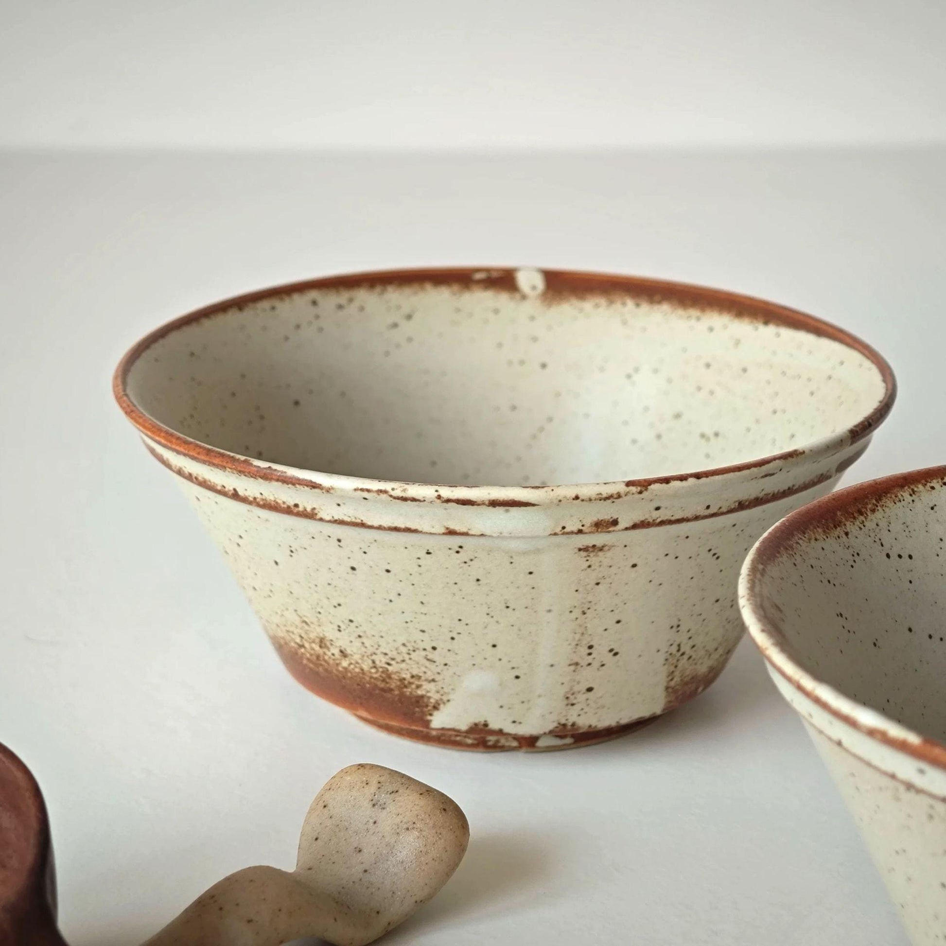 Set of 3 bowl,cermaic dish, Chopsticks rest,Bowl,Dip Saucer and Spoon,Pottery dish set,ceramic bowl,Ramen bowl,Cooking gift,pottery gift