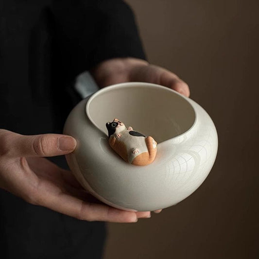 Ceramic Cat dish,handmade cat Jar,cat plate,Cat Ring Dish,tea bag holder,organizer,Cute Ramen bowl,Serving Plate for Salad,Cat Lover Gift