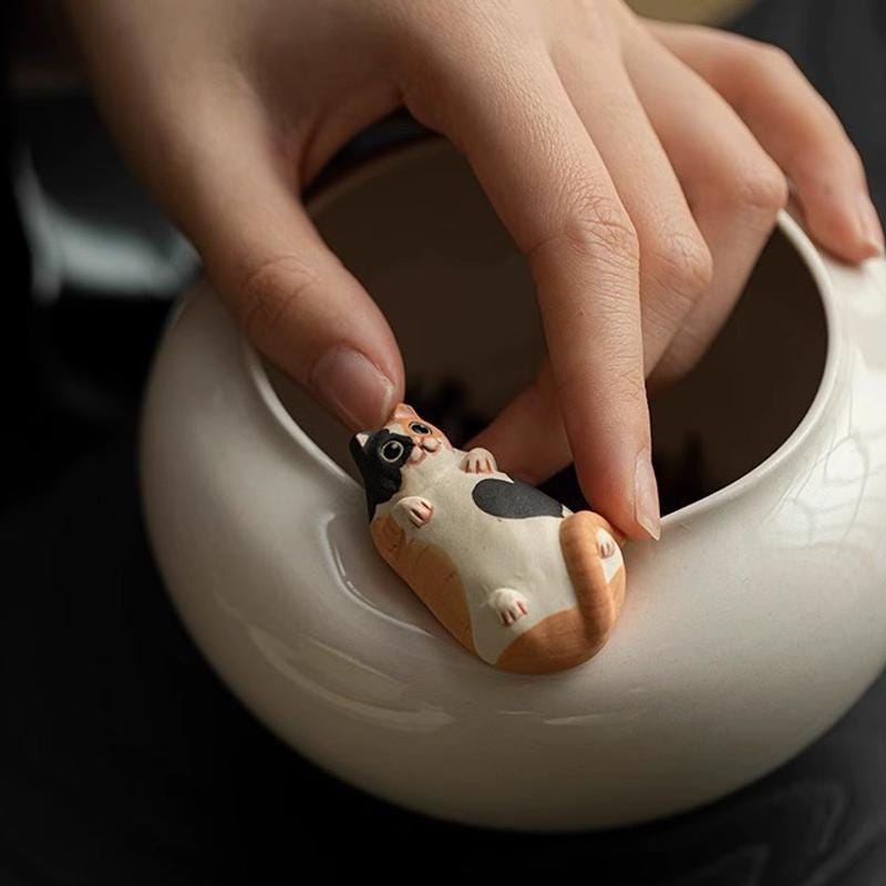 Ceramic Cat dish,handmade cat Jar,cat plate,Cat Ring Dish,tea bag holder,organizer,Cute Ramen bowl,Serving Plate for Salad,Cat Lover Gift