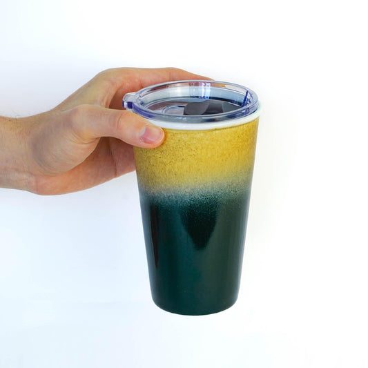 Handmade Ceramic Travel Mug With Lid, Green To Go Mug, 15oz Pottery TO Go Mug,  handcrafted mugs, Birthday Gift For Her MUDxHAND