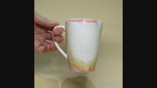 10oz ceramic mug, Two Glaze Colors, pottery mug with snowflake design, handmade coffee cup, tea mug, Red Mug,Blue Mug,coffee lover, gift mug